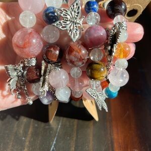 ✨Silver Butterfly Charm Mixed Crystals Bracelet✨